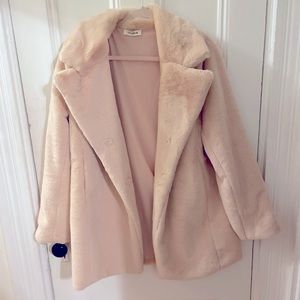 Open Faux Fur Fluffy Teddy Coat